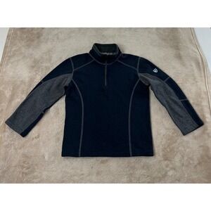 Kuhl Kashmira Fleece Quarter Zip‎ Pullover Boys XS 5-6 Dark Navy Mock Neck EUC